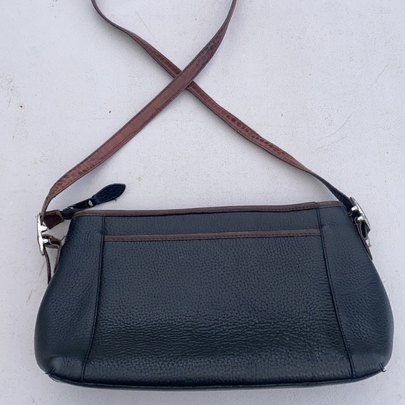 Brighton Vintage Croc Embossed Brown Leather Shoulder Bag - Picture 10 of 14